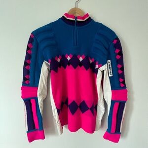 Neon Retro Steffner Wool Ski Sweater - Vintage Luxury Ski Brand